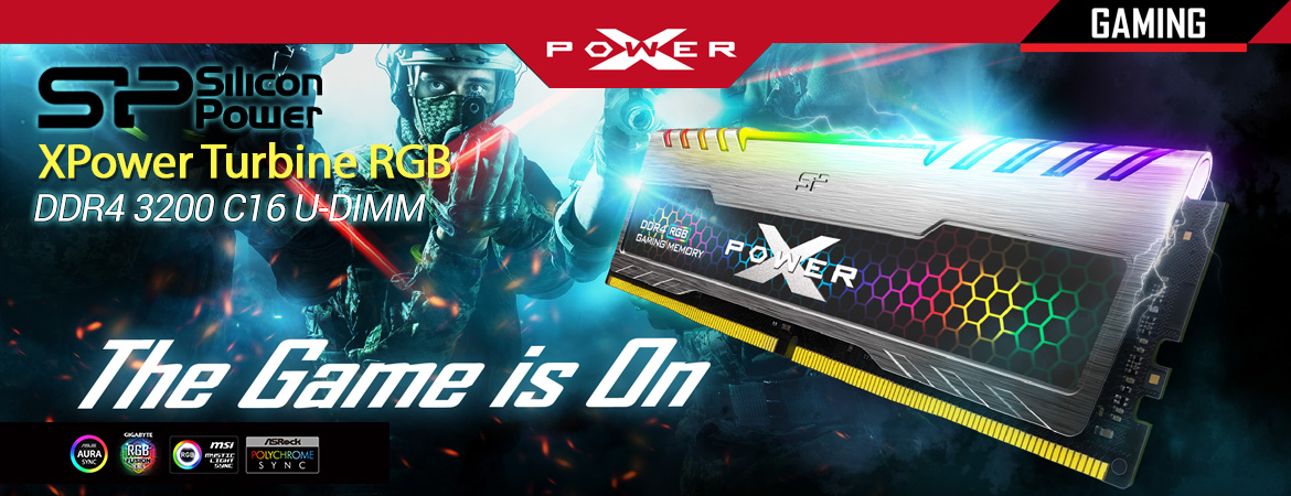Silicon Power DDR4 3200 C16 UDIMM - XPower Turbine RGB Gaming
